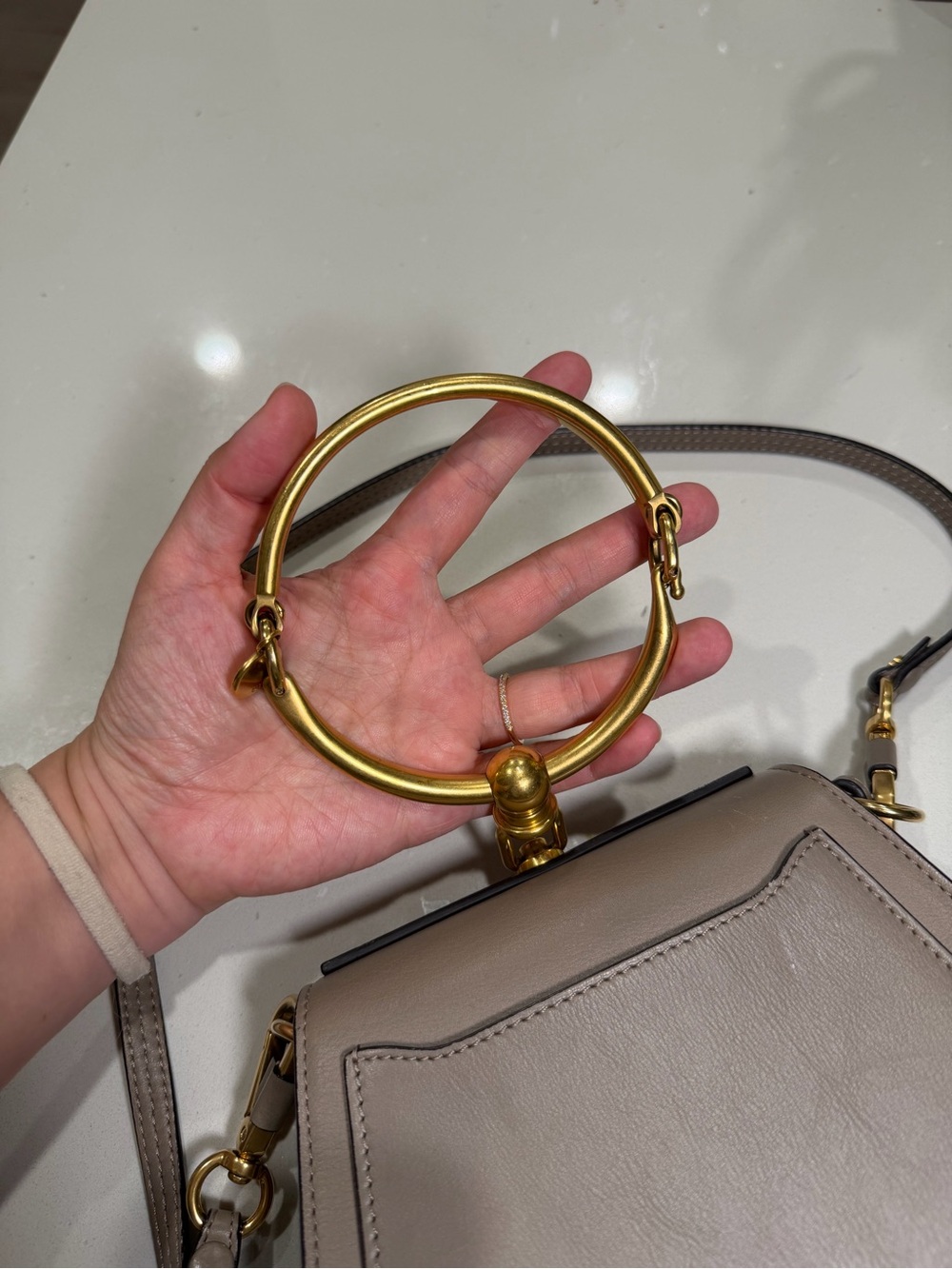 Chloé Nile Small Bracelet Bag in Motty Grey / Taupe - Picture 5 of 12